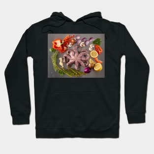 Fresh octopus and vegetables Hoodie